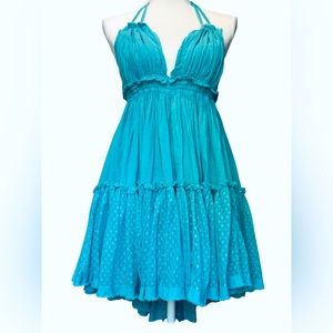 Free People - 100 Degree Mini Dress - XS - Aqua/Green